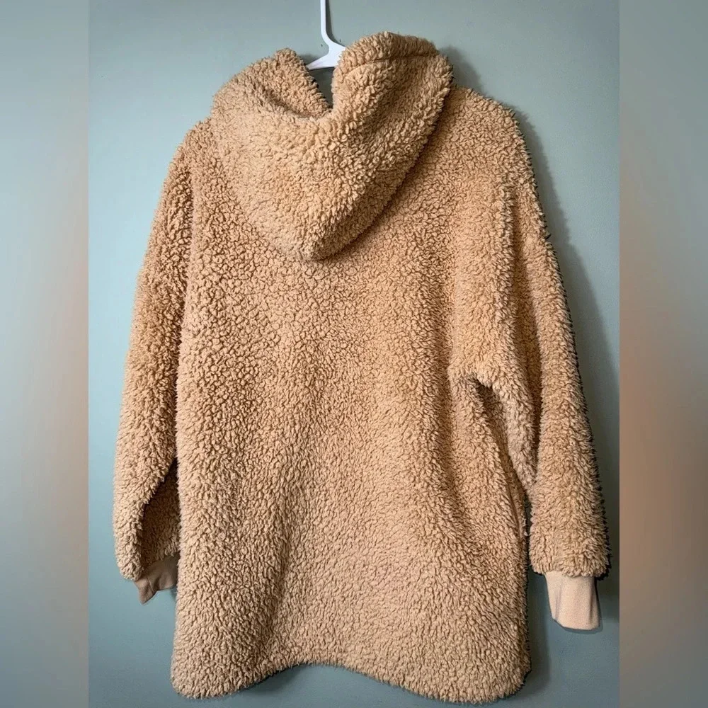Gap Teen Sleep Camel Color Hooded Long Sleeve Sherpa 2 Hand‎ Pockets Size 12